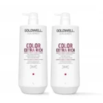 Goldwell Dualsenses Color Extra Rich Brilliance Shampoo & Conditioner Duo Set – 32 oz Each (64 fl oz Total)