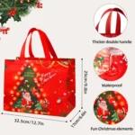 9 Pcs Non-Woven Christmas Gift Bags with Handles – Reusable Xmas Treat & Shopping Bags for Holiday Wrapping - Image 5