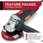 Hyper Tough 6 Amp Corded Angle Grinder with Adjustable Guard, Side Handle, 4-1/2" Grinding Wheel & Wrench – Durable, High-Performance Power Tool (New Condition) - Image 4