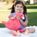 MorisMos 18″ Plush Flamingo Set – Mommy Flamingo with 4 Baby Plush Toys – Soft & Cuddly Stuffed Animals for Kids - Image 7