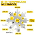 2-Pack Universal Socket & Snowflake Multitool Set with Power Drill Adapter – Cool Gift Gadgets for Men, Dad, Husband, and Women (Silver) - Image 7