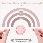 Firsting 3-in-1 Retractable Fast Charging Cable – USB to Type-C, Micro USB & Lightning Compatible | 2-Pack (Pink) - Image 6