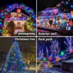AVOXEZOR 600 LED Christmas String Lights – 207 Ft Multicolor Outdoor Lights with Remote & 8 Modes - Image 4