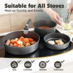 SENSARTE 8-Pc Nonstick Cookware Set with Removable Handle - Image 4