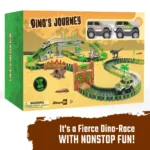 JitteryGit Dinosaur Toys Race Car Track STEM Set | Christmas Gifts For Boys Girls Kids Ages 3 4 5 6 7 8 Years Old - Image 9