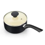 Cook N Home 10-Piece Nonstick Ceramic Cookware Set – Sauce Pans, Frying Pans & Dutch Oven with Lids, Black - Image 3