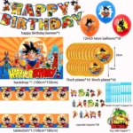 Dragon Ball Theme Birthday Party Decoration Set – Balloons, Banner, Tablecover & Tableware - Image 4