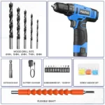 PULITUO 12V Cordless Power Drill Kit – Electric Drill with Battery, Charger, 3/8" Keyless Chuck, 21+1 Torque Settings, Built-in LED Light for Home DIY Projects (Blue) - Image 3