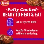 Tyson Any’tizers Sweet BBQ Boneless Chicken Bites – 24 oz, Frozen & Fully Cooked - Image 6