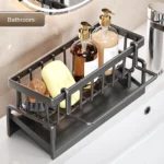 KKBBMA Kitchen Sink Caddy Organizer – Auto-Drain Sponge & Soap Holder for Countertop Storage - Image 5