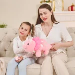 MaoGoLan 17.6″ Plush Dinosaur Set – Mommy Triceratops with 3 Baby Dinosaurs – Soft Stuffed Animals for Kids - Image 5