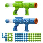 Adventure Force Pop & Block Foam Ball Blaster Set – 2 Pump-Action Blasters with 48 Balls, Ages 6+