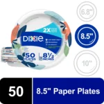 Dixie Everyday Disposable Paper Plates, 8.5", Multi-Color – 50 Count, Sturdy and Convenient for Everyday Use