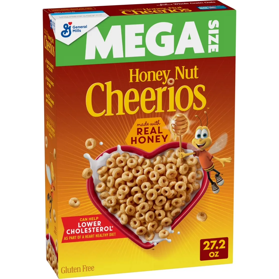 Honey-Nut-Cheerios-Heart-Healthy-Cereal-Happy-Heart-Shapes-Mega-Size-27-2-oz_97b252d7-9f56-400f-9172-4ed0a6ace22a.52f825f0edfcbe610c7bc9e50756169c Honey Nut Cheerios – Heart-Healthy Gluten-Free Breakfast Cereal, Mega Size 27.2 oz - Image 1