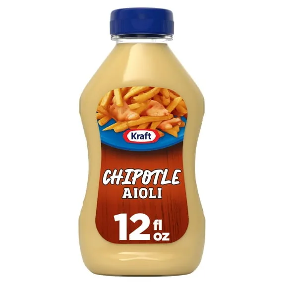 Kraft-Chipotle-Aioli-12-fl-oz-Bo Kraft Chipotle Aioli – 12 fl oz, Creamy & Spicy Sauce for Sandwiches and Dips - Image 1