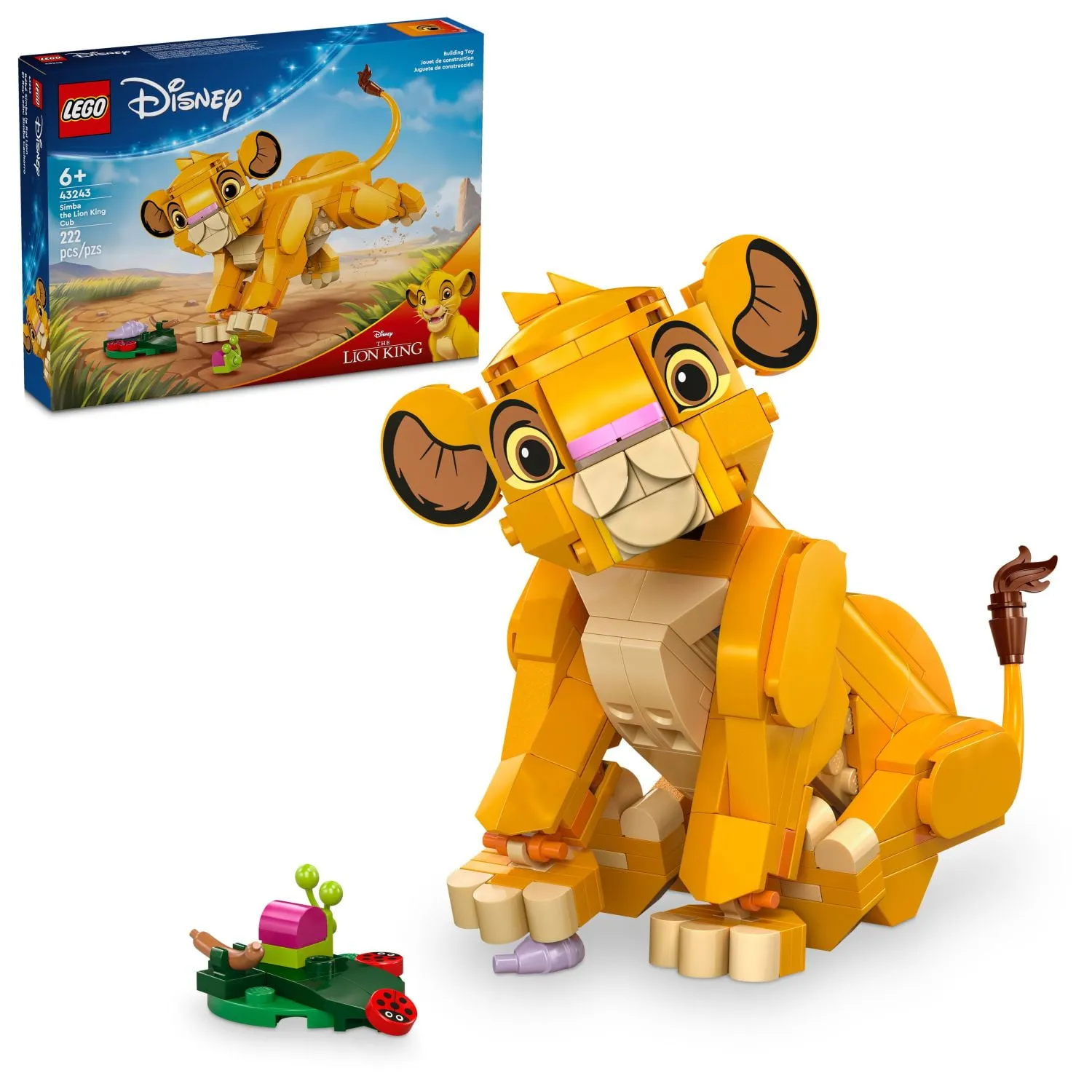LEGO-Disney-Simba-the-Lion-King LEGO Disney Simba – The Lion King Buildable Toy Set 43243 – Fun Birthday Gift for Kids Ages 6+ - Image 1