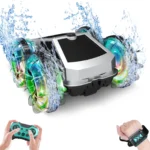 UUGEE 2.4GHz 4WD Amphibious Remote Control Car & Boat – 360° Stunt RC Truck with LED Lights, All-Terrain RC Vehicle for Boys & Girls Ages 8+, Birthday & Christmas Gift