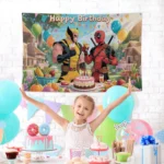 𝓓𝓮𝓪𝓭𝓹𝓸𝓸𝓵 and 𝓦𝓸𝓵𝓿𝓮𝓻𝓲𝓷𝓮 Birthday Party Decoration,5 x 3 FT Party Backdrop Supplies for boys and girls - Image 7