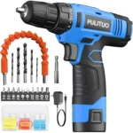 PULITUO 12V Cordless Power Drill Kit – Electric Drill with Battery, Charger, 3/8" Keyless Chuck, 21+1 Torque Settings, Built-in LED Light for Home DIY Projects (Blue)