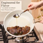 Carote 15-Piece Granite Nonstick Cookware Set – Removable Handles, Induction Compatible, Oven-Safe Pots & Pans, Cream White - Image 4