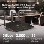 NETGEAR Nighthawk AX4 AX3000 WiFi 6 Router (RAX36S-100PAS) – 4-Stream High-Speed Dual-Band Router - Image 7