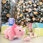 MaoGoLan 17.6″ Plush Dinosaur Set – Mommy Triceratops with 3 Baby Dinosaurs – Soft Stuffed Animals for Kids - Image 4