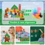 Annexfun 100PCS Magnetic Building Blocks | STEM Montessori Construction Toy for Kids Ages 3-10 | Creative Sensory Tiles & Stacking Cubes - Image 3