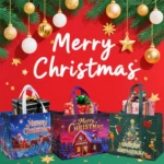 9 Pcs Non-Woven Christmas Gift Bags with Handles – Reusable Xmas Treat & Shopping Bags for Holiday Wrapping - Image 4