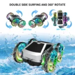 UUGEE 2.4GHz 4WD Amphibious Remote Control Car & Boat – 360° Stunt RC Truck with LED Lights, All-Terrain RC Vehicle for Boys & Girls Ages 8+, Birthday & Christmas Gift - Image 3