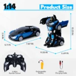 Ficcug Remote Control Transforming Car Robot Toys,2.4GHz 1/14 Scale Transform RC Racing Cars Toys with Gesture Sensing / One Key Deformation / 360° Spins for Kids Boys Girls - Image 2