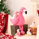 MorisMos 18″ Plush Flamingo Set – Mommy Flamingo with 4 Baby Plush Toys – Soft & Cuddly Stuffed Animals for Kids - Image 2