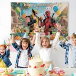 𝓓𝓮𝓪𝓭𝓹𝓸𝓸𝓵 and 𝓦𝓸𝓵𝓿𝓮𝓻𝓲𝓷𝓮 Birthday Party Decoration,5 x 3 FT Party Backdrop Supplies for boys and girls - Image 3