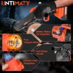 UNTIMATY 6" Mini Cordless Chainsaw – Handheld Wood Cutter with 2 Batteries & 2 Chains for Tree Trimming and DIY Projects - Image 5